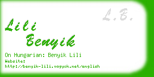 lili benyik business card